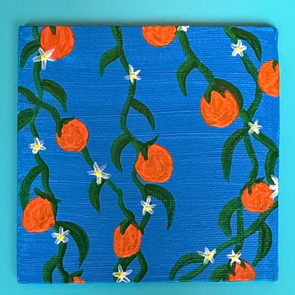 Homemade Acrylic Oranges Painting